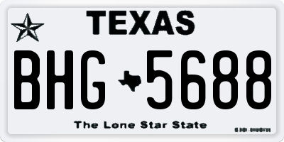 TX license plate BHG5688