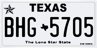 TX license plate BHG5705