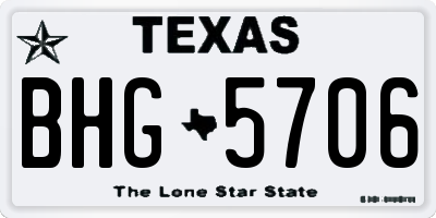 TX license plate BHG5706
