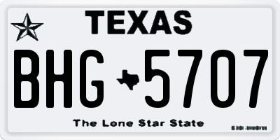 TX license plate BHG5707