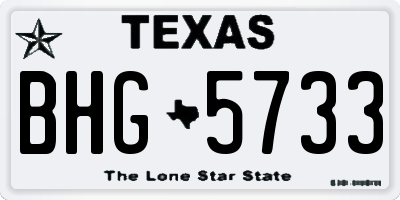 TX license plate BHG5733