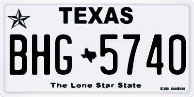 TX license plate BHG5740