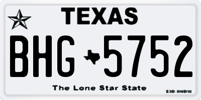 TX license plate BHG5752