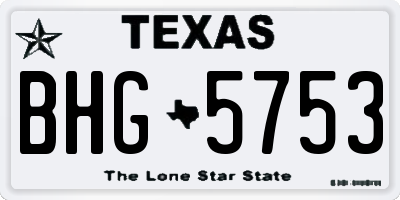 TX license plate BHG5753
