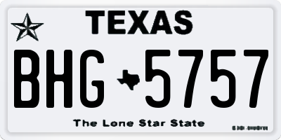 TX license plate BHG5757