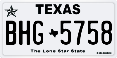 TX license plate BHG5758