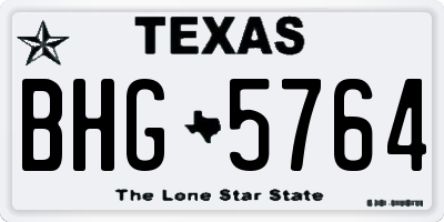 TX license plate BHG5764