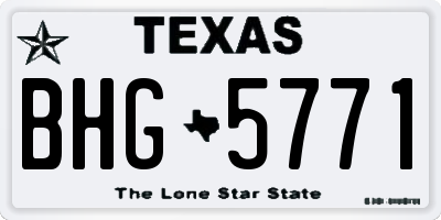 TX license plate BHG5771