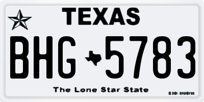 TX license plate BHG5783