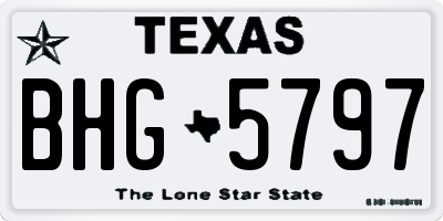 TX license plate BHG5797