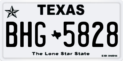 TX license plate BHG5828