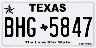 TX license plate BHG5847
