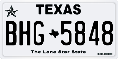 TX license plate BHG5848