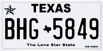 TX license plate BHG5849