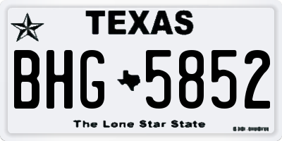 TX license plate BHG5852