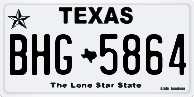 TX license plate BHG5864
