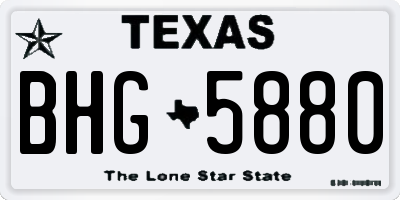 TX license plate BHG5880