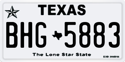 TX license plate BHG5883