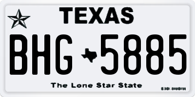 TX license plate BHG5885