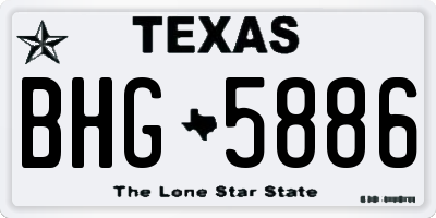 TX license plate BHG5886