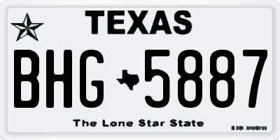 TX license plate BHG5887