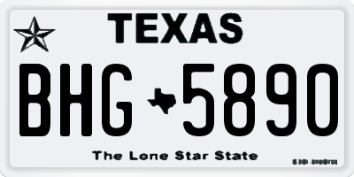 TX license plate BHG5890