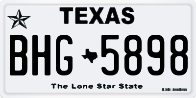 TX license plate BHG5898