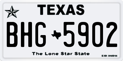 TX license plate BHG5902