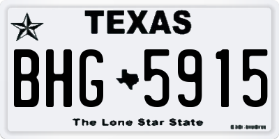 TX license plate BHG5915