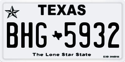 TX license plate BHG5932