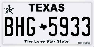 TX license plate BHG5933