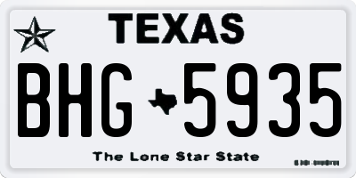 TX license plate BHG5935