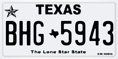 TX license plate BHG5943