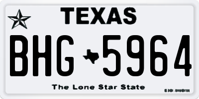 TX license plate BHG5964