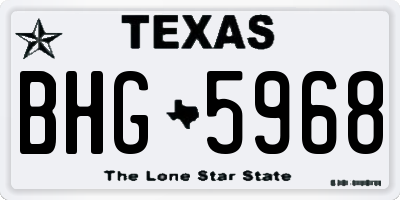 TX license plate BHG5968