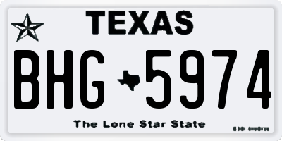 TX license plate BHG5974