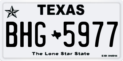 TX license plate BHG5977