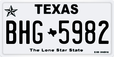 TX license plate BHG5982