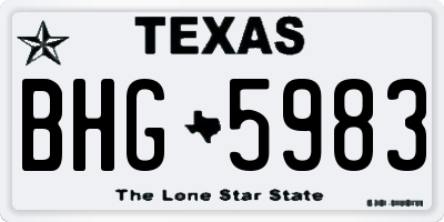 TX license plate BHG5983