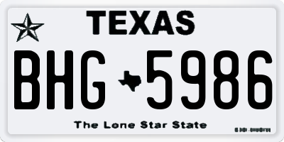 TX license plate BHG5986