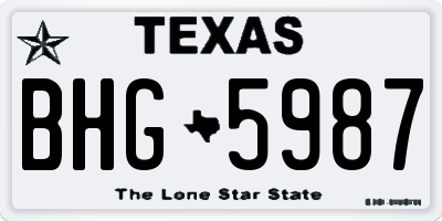 TX license plate BHG5987