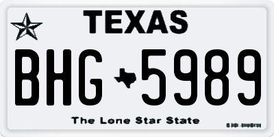 TX license plate BHG5989