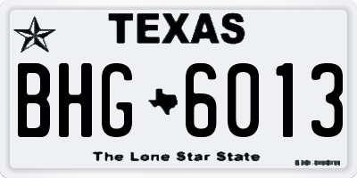 TX license plate BHG6013