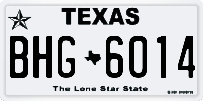 TX license plate BHG6014