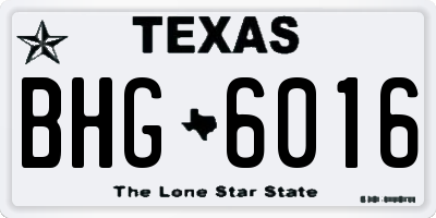TX license plate BHG6016