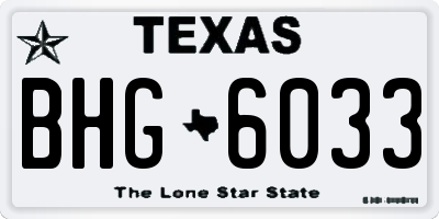 TX license plate BHG6033