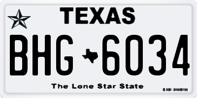 TX license plate BHG6034
