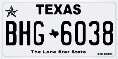 TX license plate BHG6038