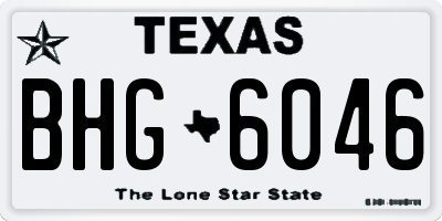 TX license plate BHG6046