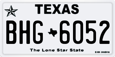 TX license plate BHG6052